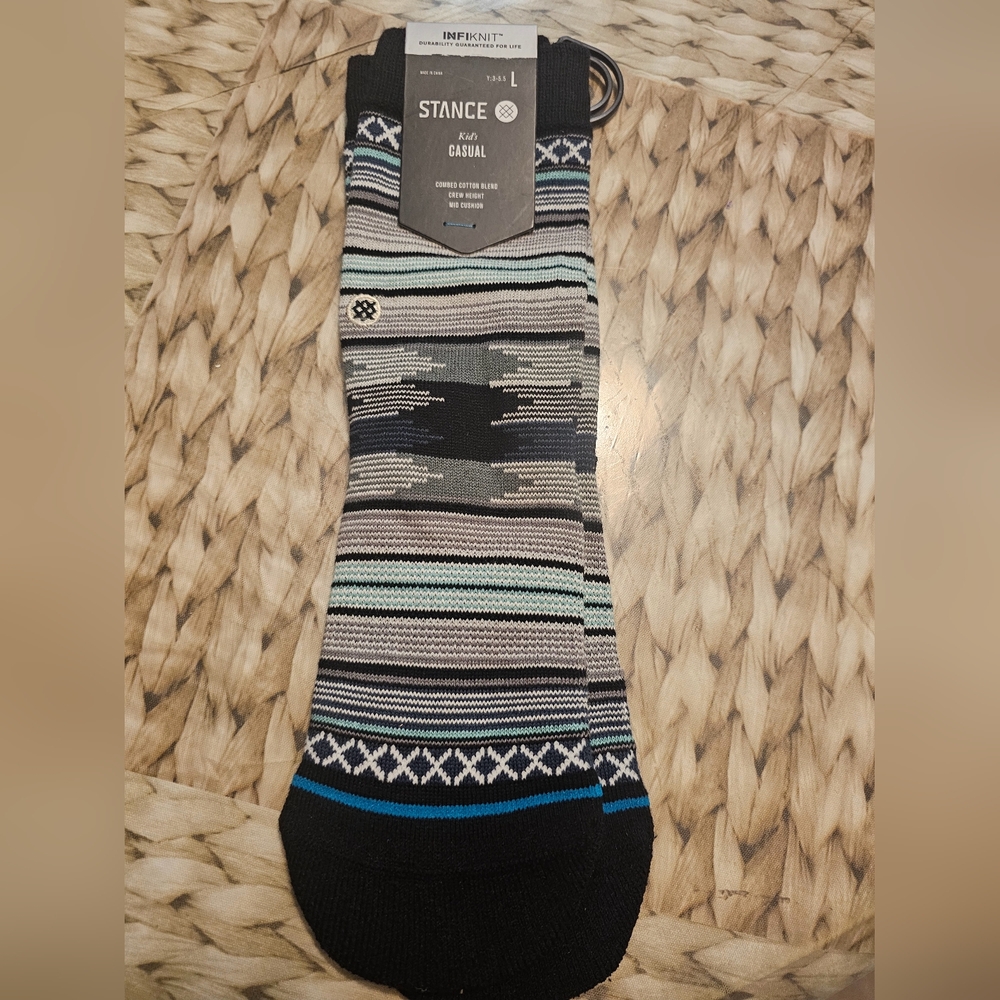 Stance Kids Patterned Socks - Black, Gray, Blue